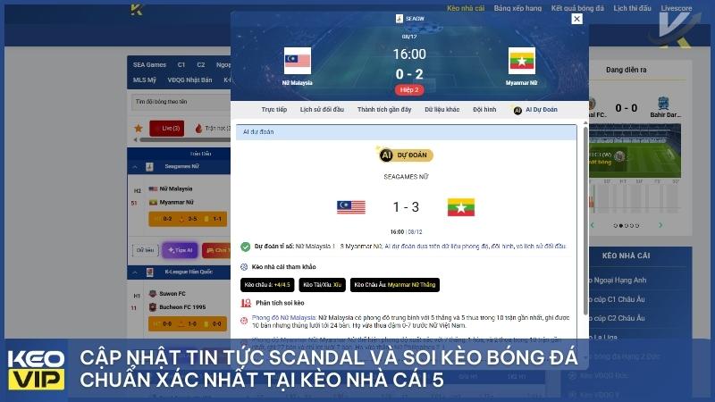 Cập nhật tin tức scandal và soi kèo bóng đá chuẩn xác nhất tại Kèo Nhà Cái 5