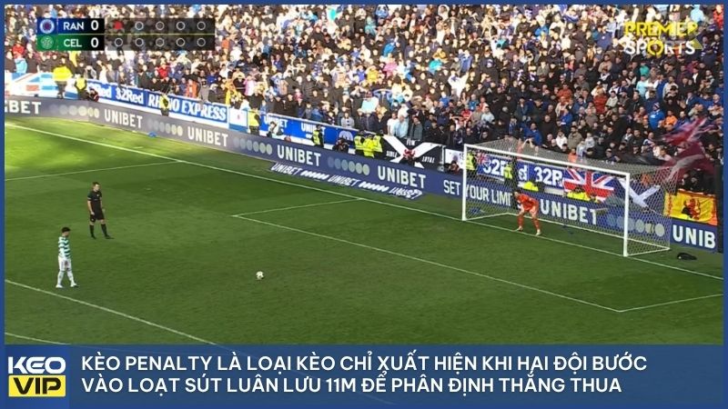 Kèo penalty là loại cược kịch tính, chỉ xuất hiện khi hai đội bước vào loạt sút luân lưu 11m để phân định thắng thua
