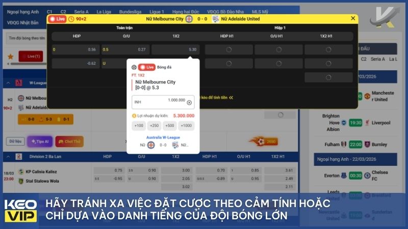 Lựa chọn nền tảng uy tín như Keonhacai5 giúp bạn tiếp cận dữ liệu tỷ lệ bóng đá chuẩn xác theo thời gian thực